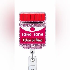Pink Glitter Badge Reel